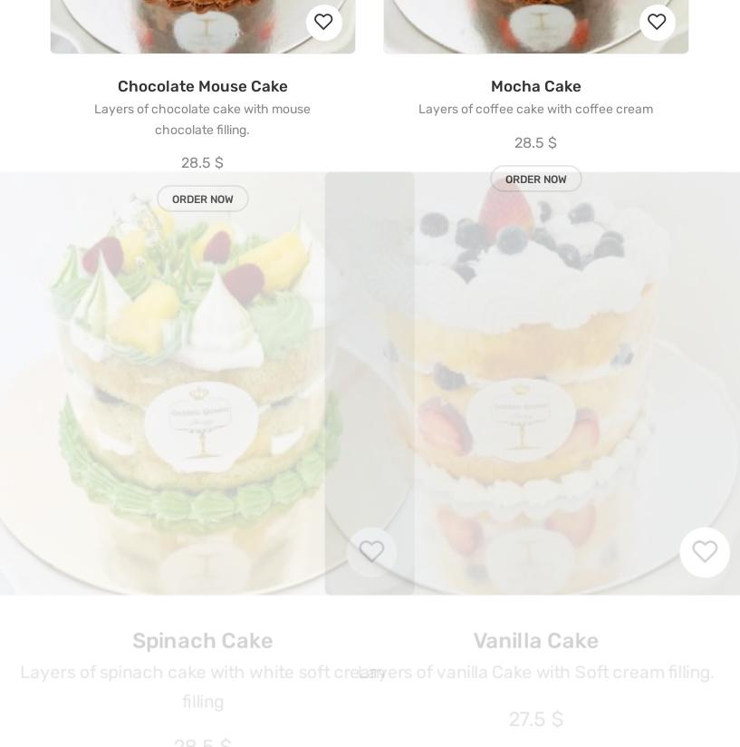 Golden Queen Pastry Menu