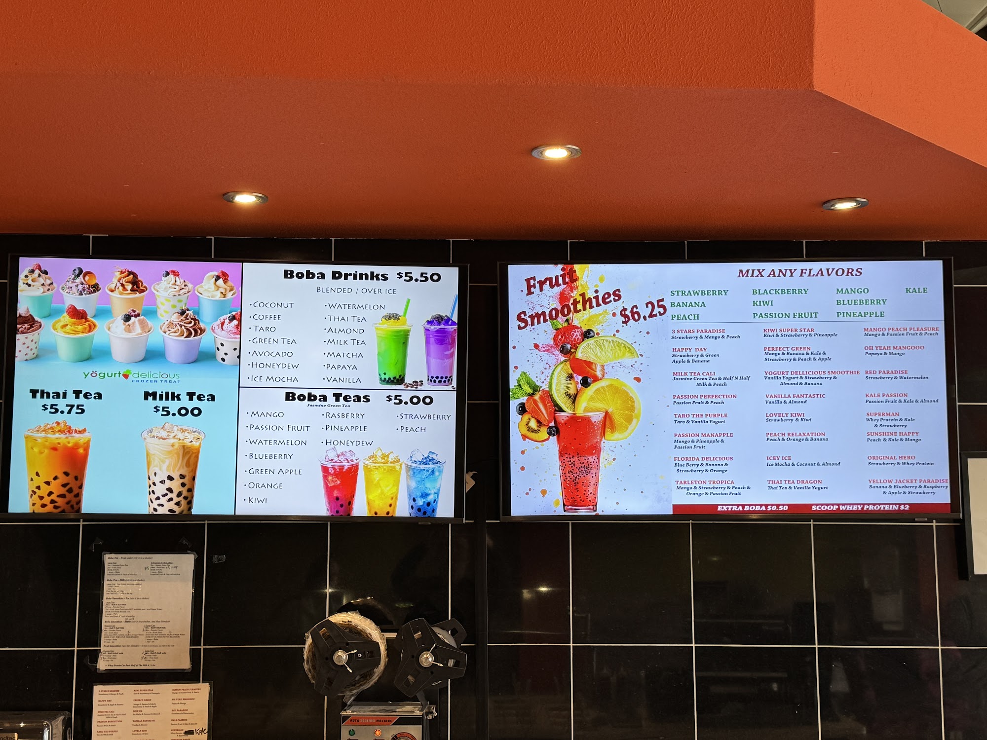 Yogurt Delicious Menu