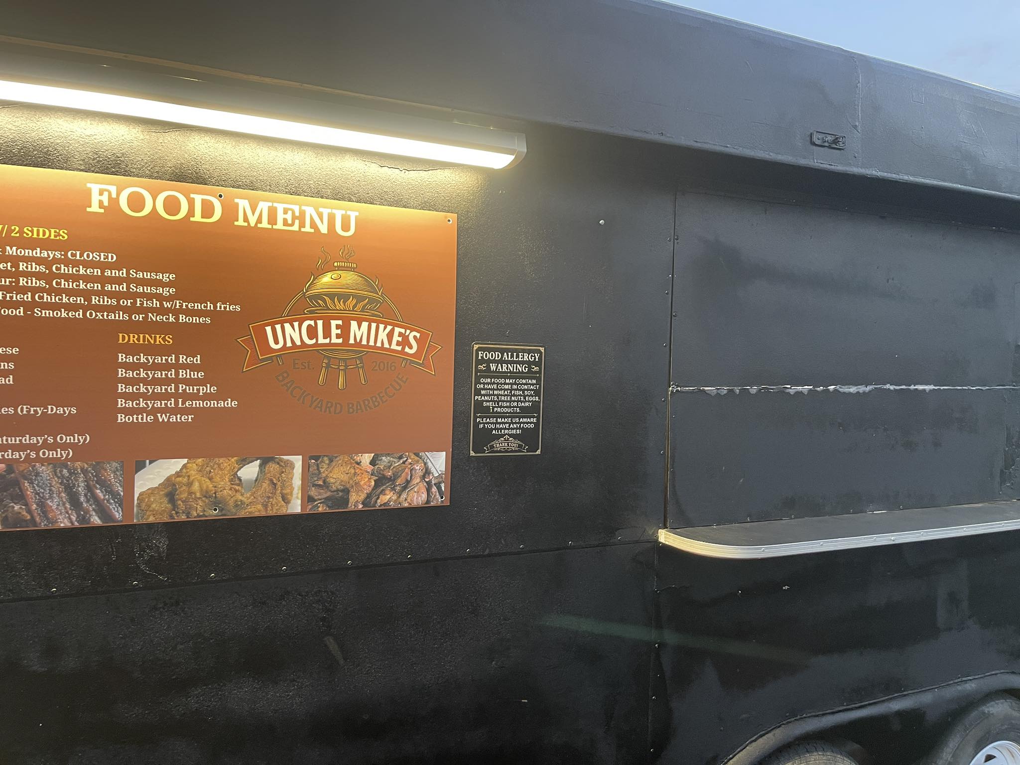 Uncle Wills bbq Menu