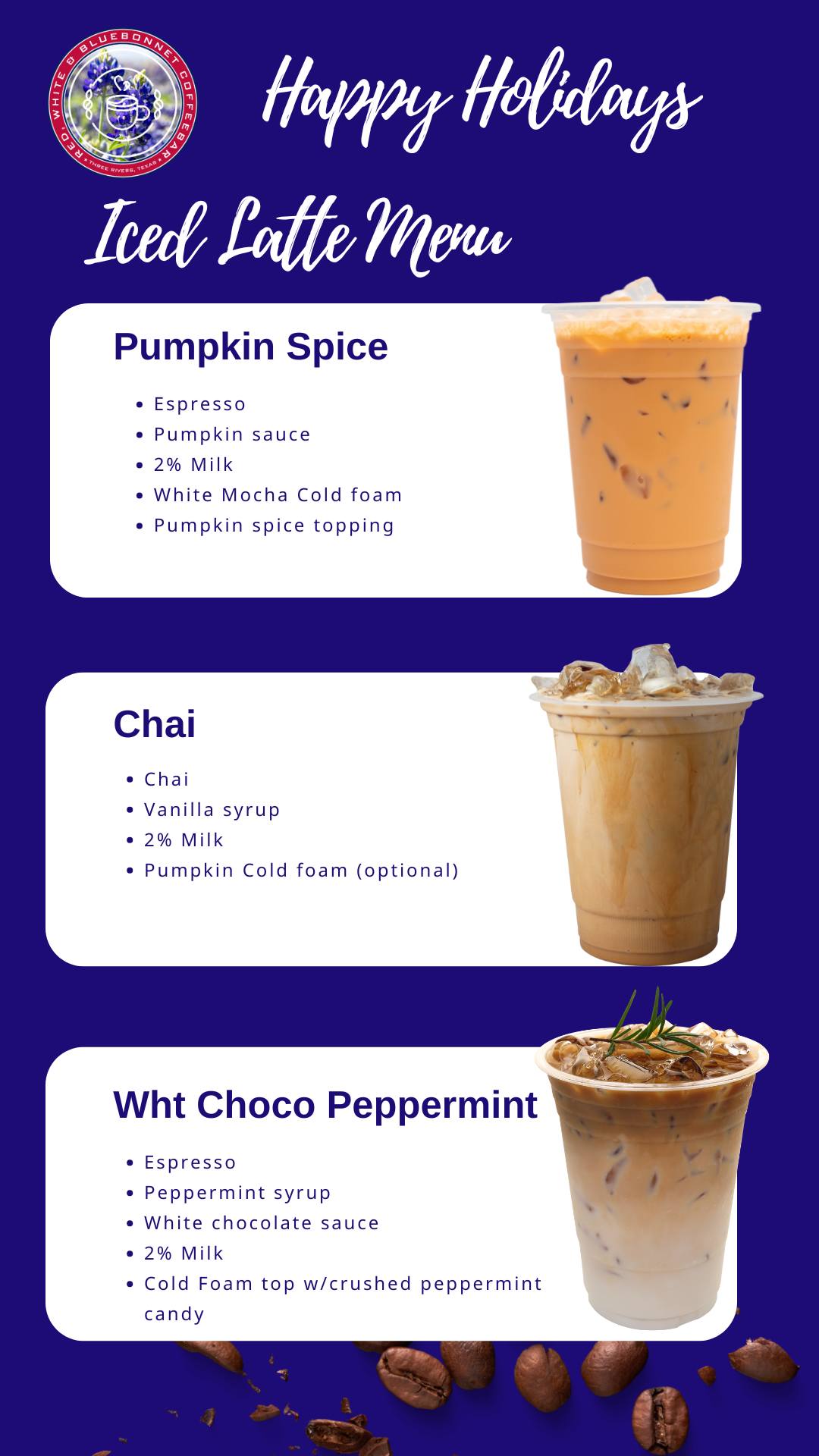 Red, White & BlueBonnet CoffeeBar ( soon) Menu