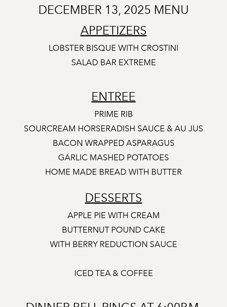 Broadax Cattle Co. Menu