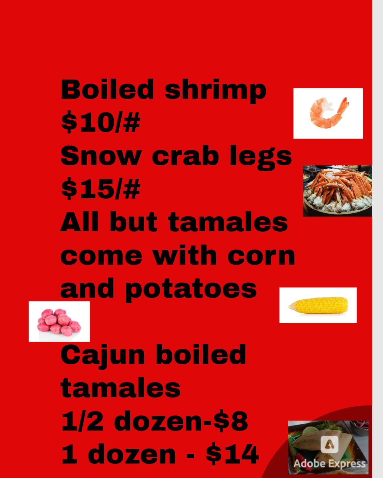 Double M Wholesale Seafood Menu