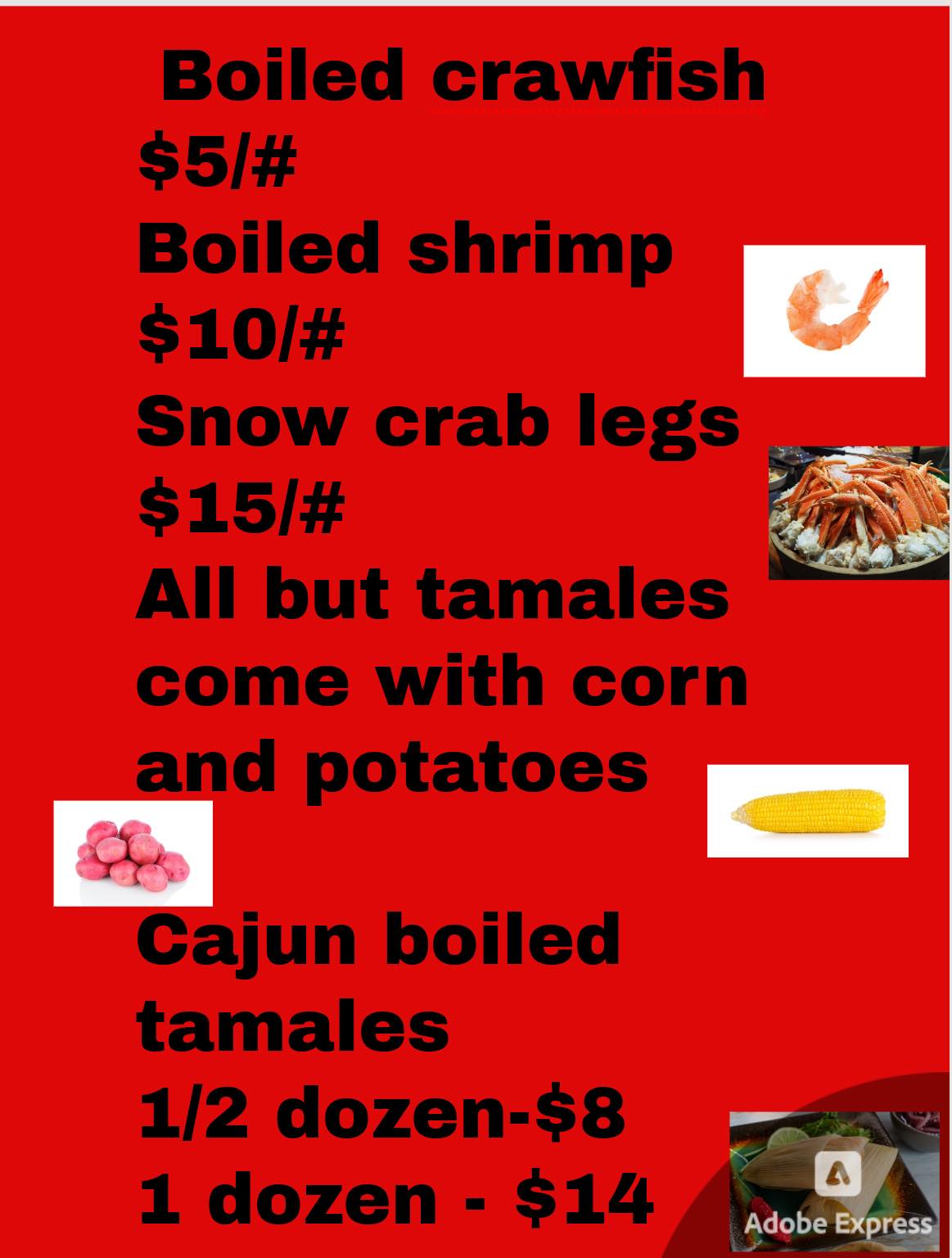 Double M Wholesale Seafood Menu
