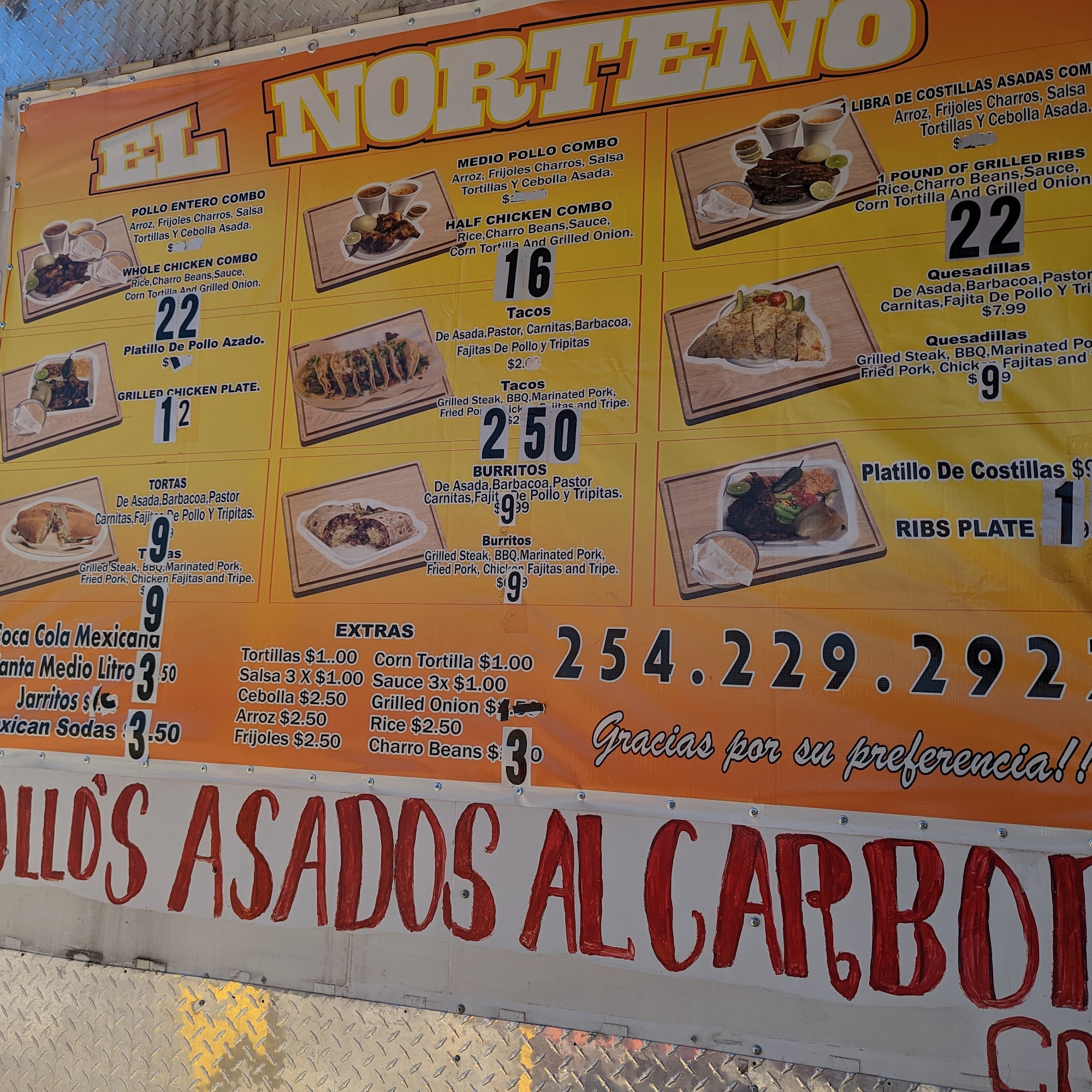 El Norteno Menu