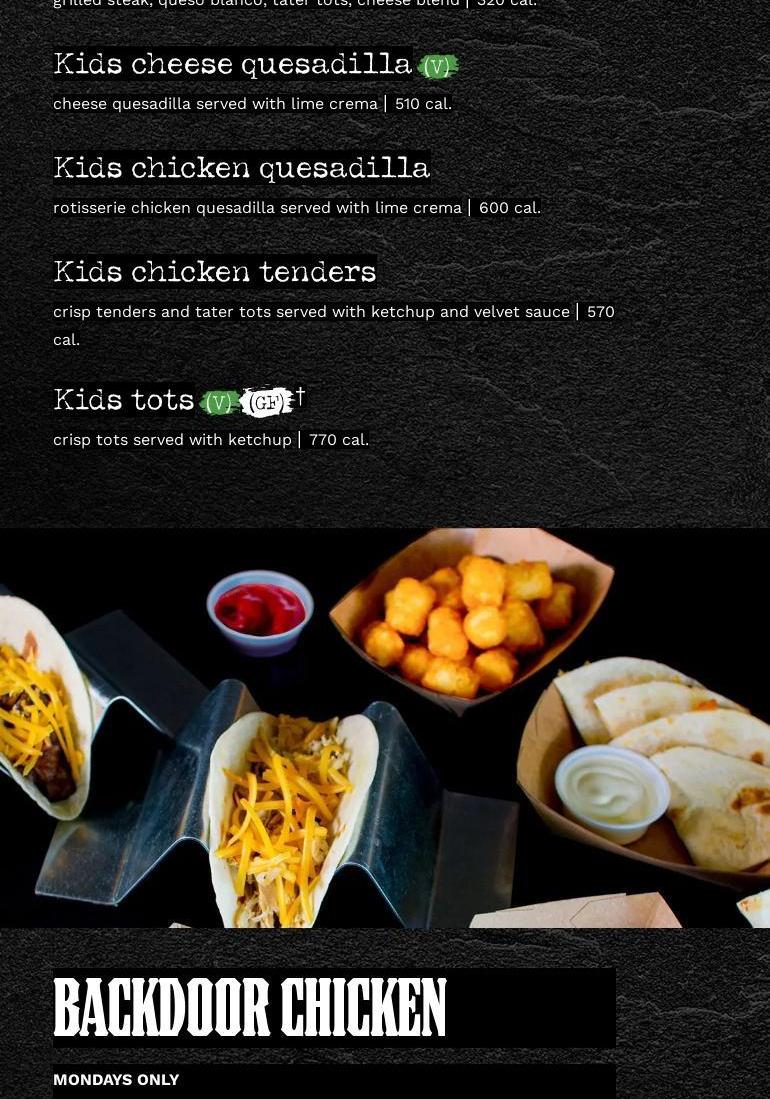Velvet Taco Menu