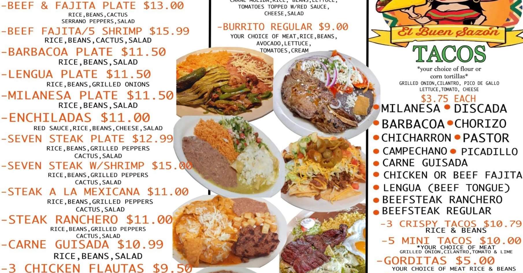 EL BUEN SAZON MEXICAN FOOD Menu
