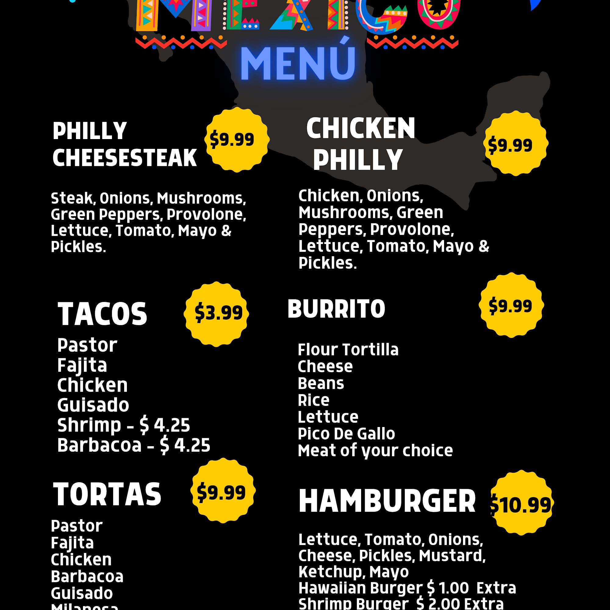 Taqueria Mi lindo Mexico 🇲🇽 Menu