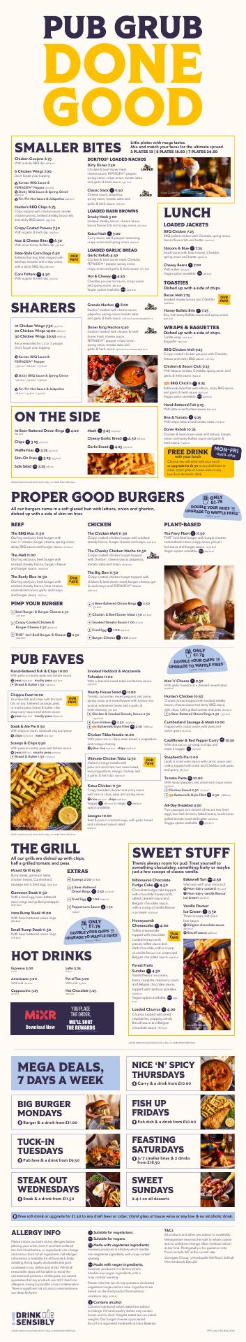Three Bulls Heads Menu
