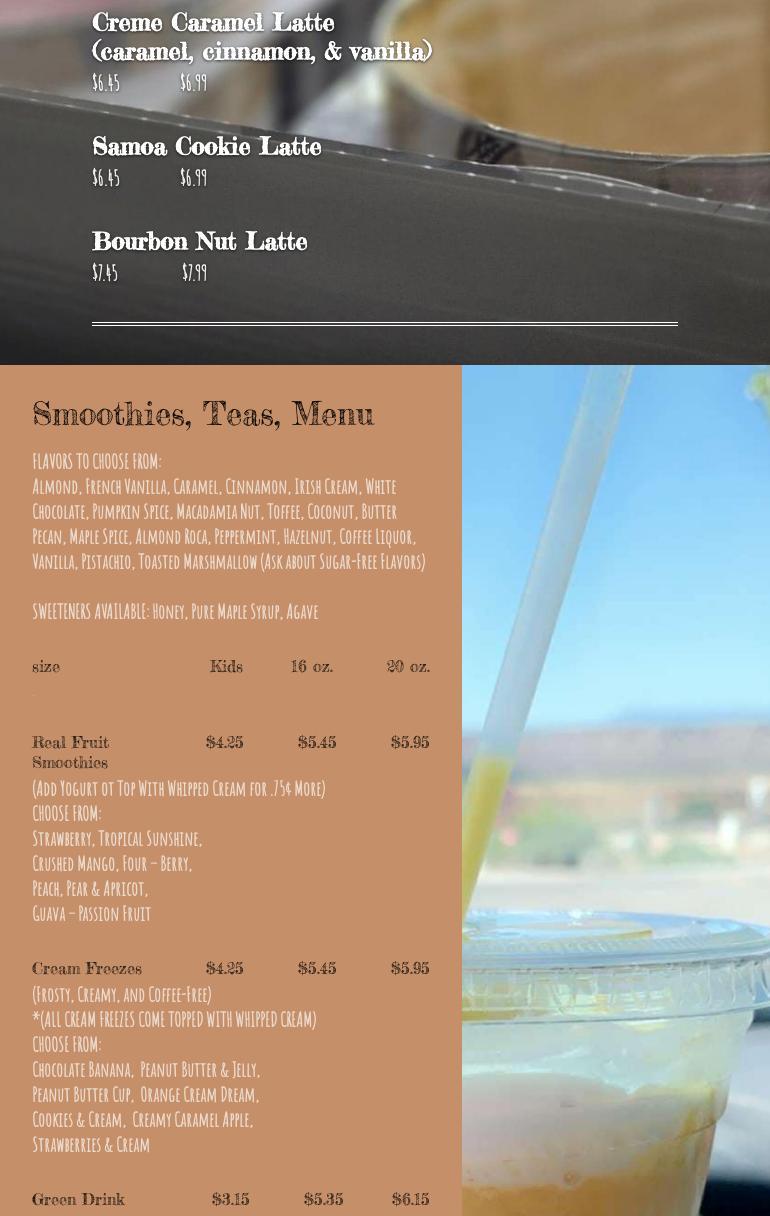 Bitter Bean Coffee Co. Menu