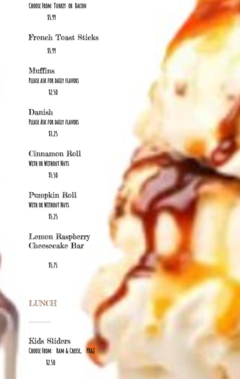 Bitter Bean Coffee Co. Menu