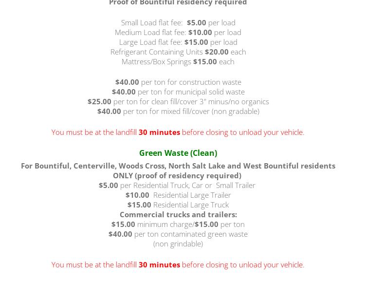 Bountiful City Farmers Market Menu