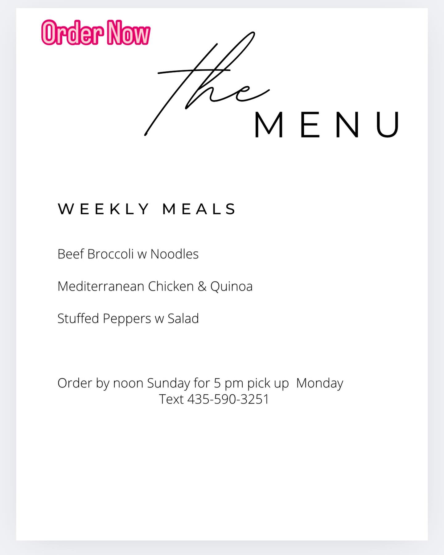 Ala Chelle Catering Menu