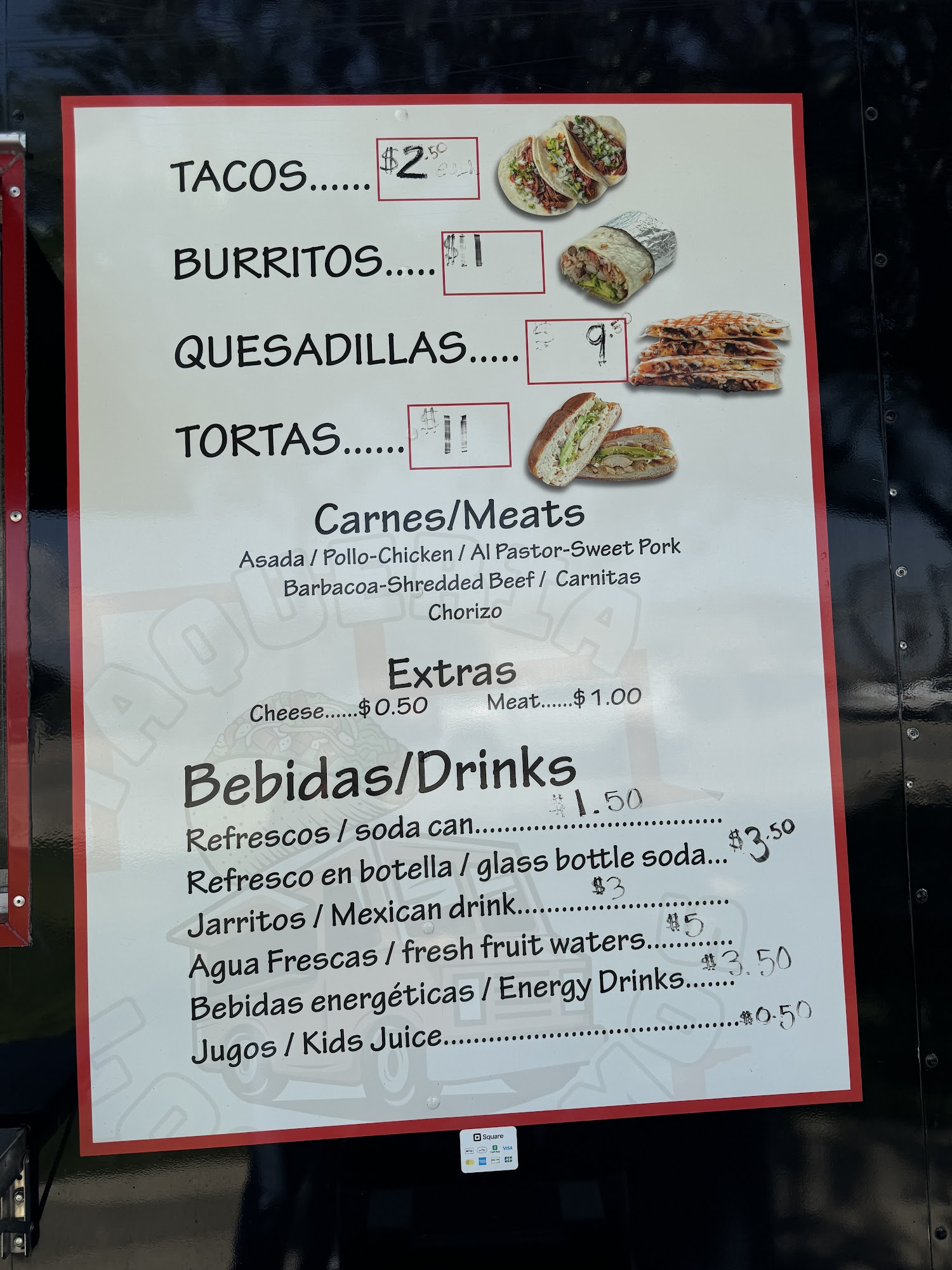 Taqueria Los primos Menu