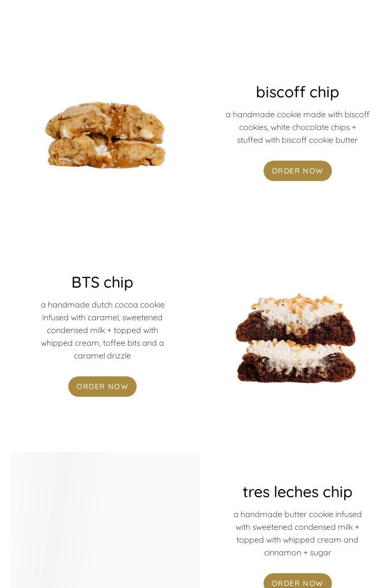 Chip Cookies Menu