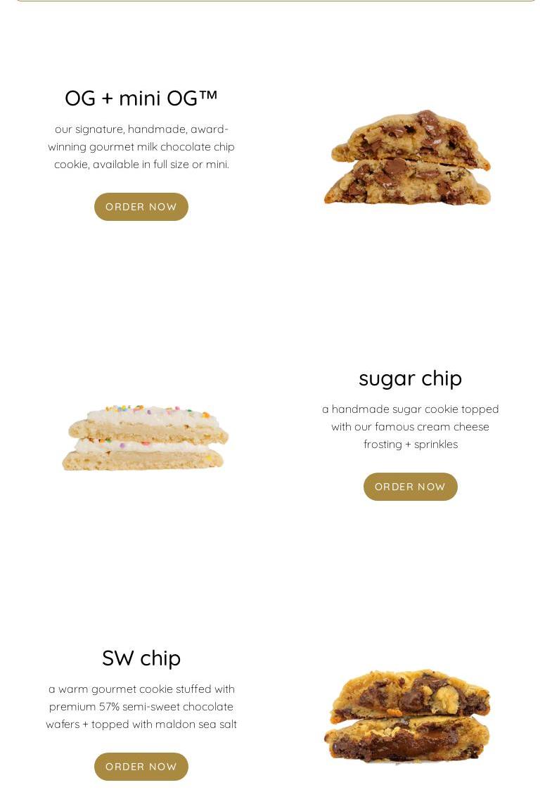 Chip Cookies Menu