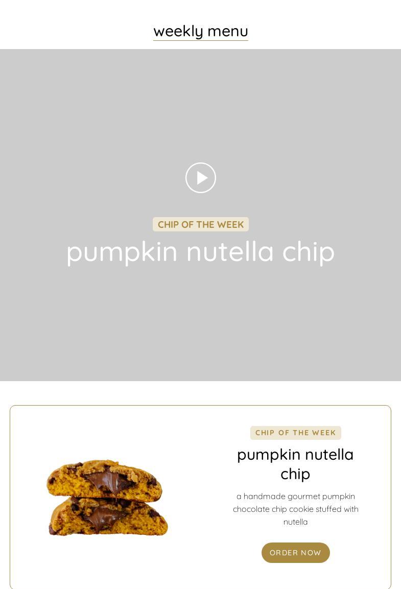 Chip Cookies Menu