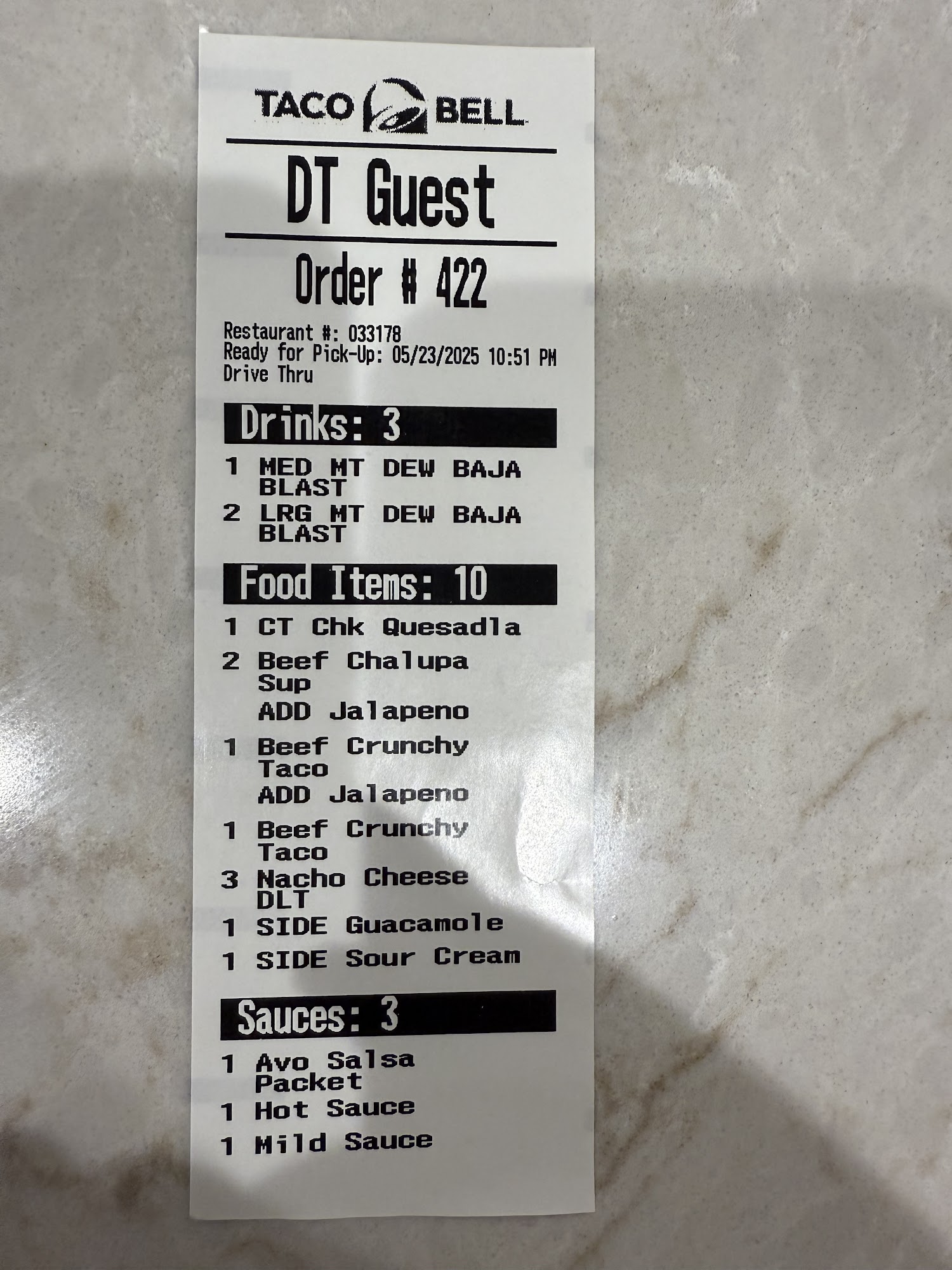 Taco Bell Menu