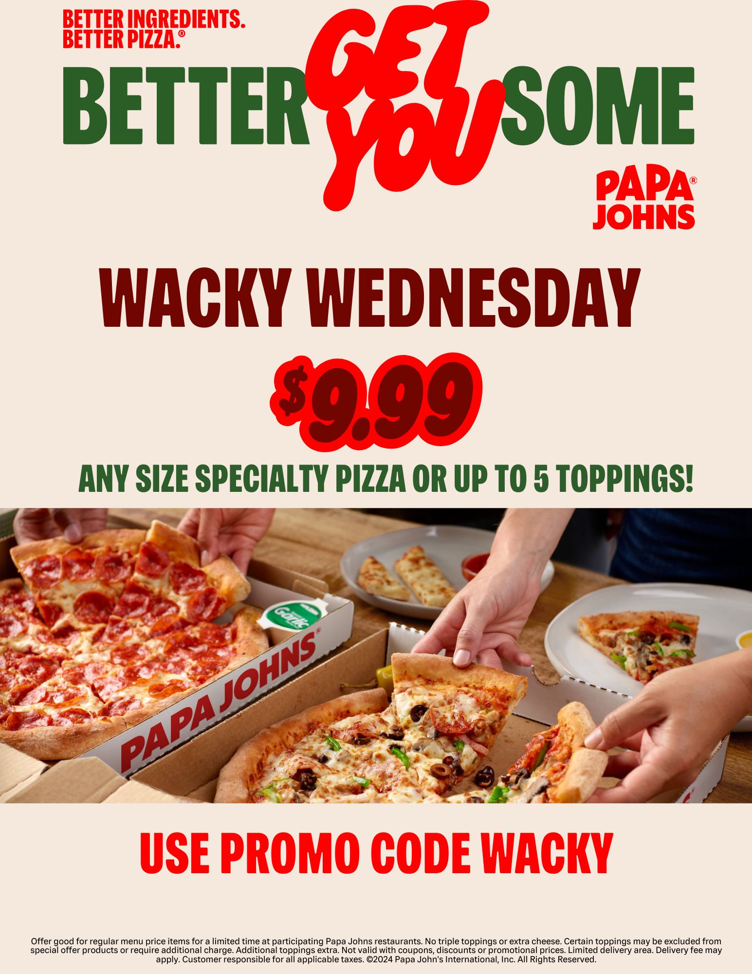 Papa Johns Pizza Menu