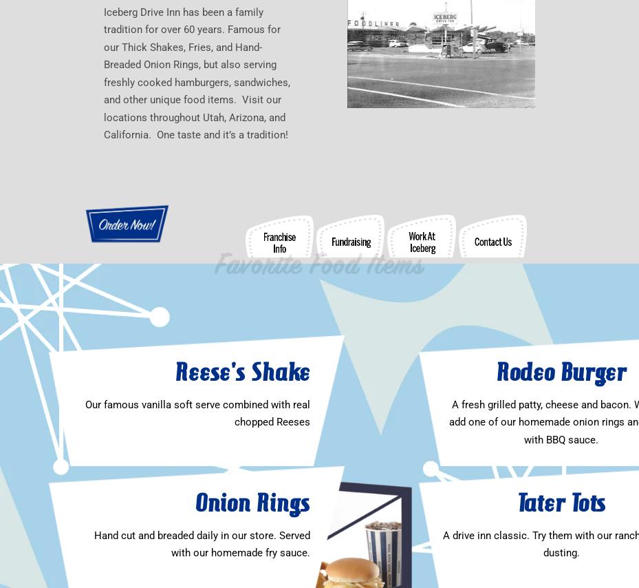 Iceberg Shake Truck Menu