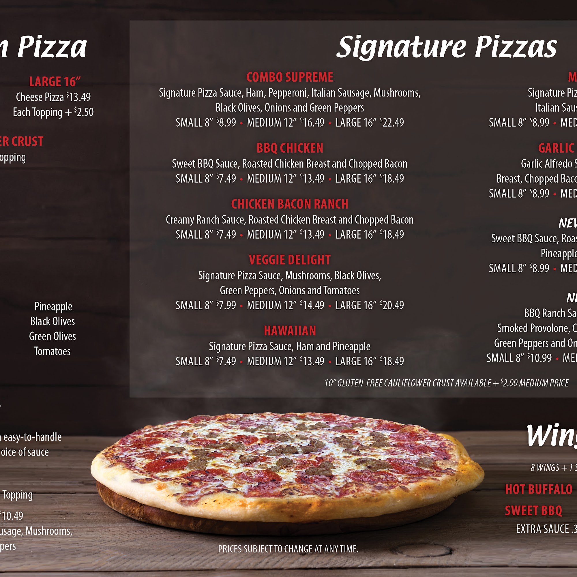 Pizza Plus Logan Menu