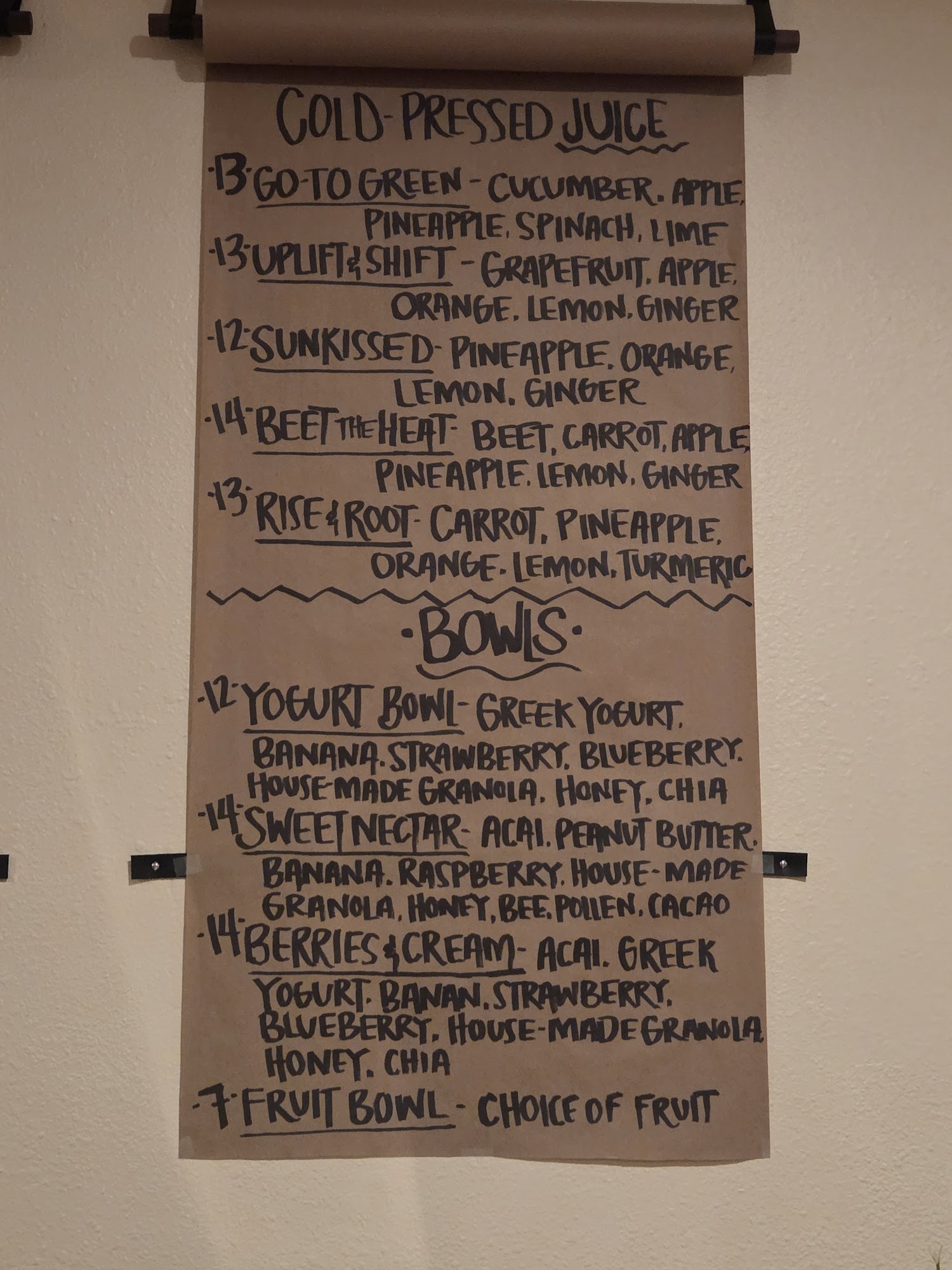 Desert and Tropics Health Bar Menu