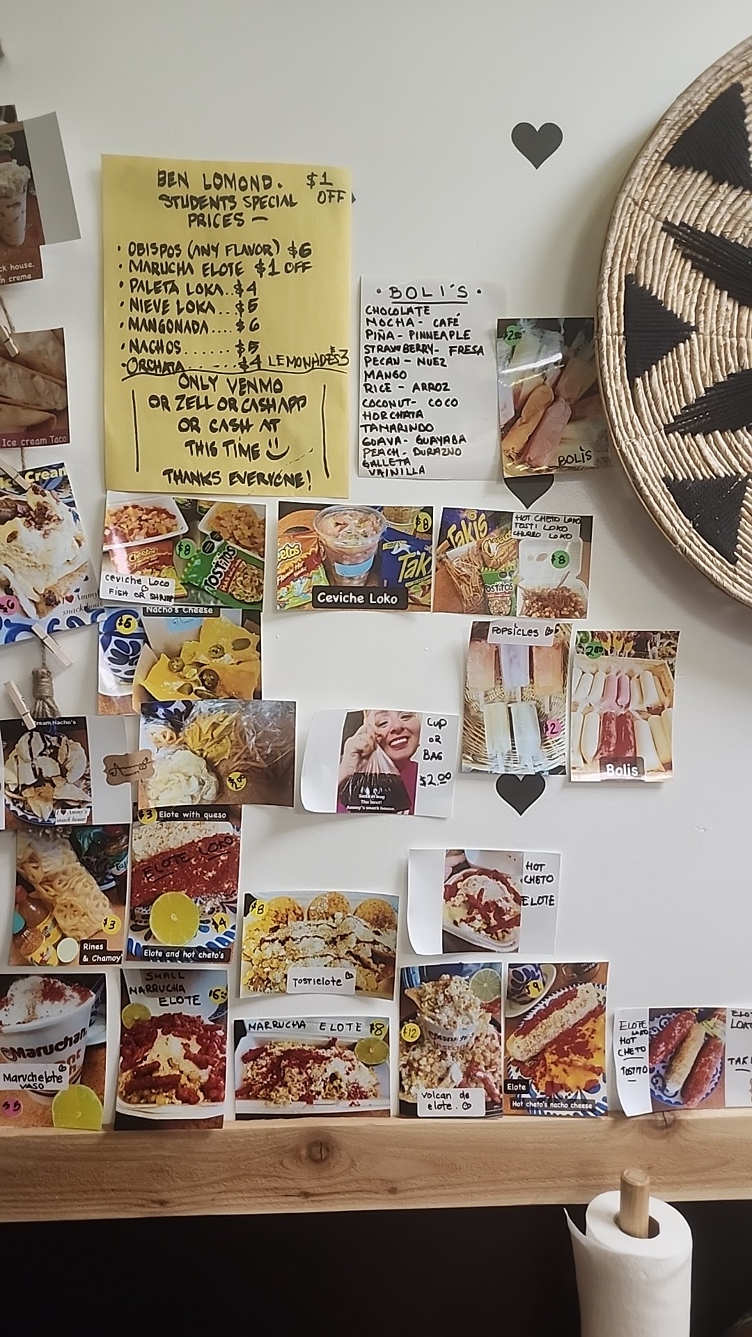 Ammy’s Snack House Menu