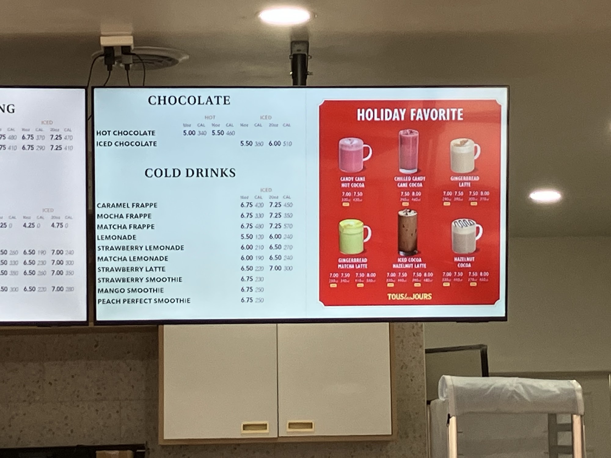 Tous les Jours Menu