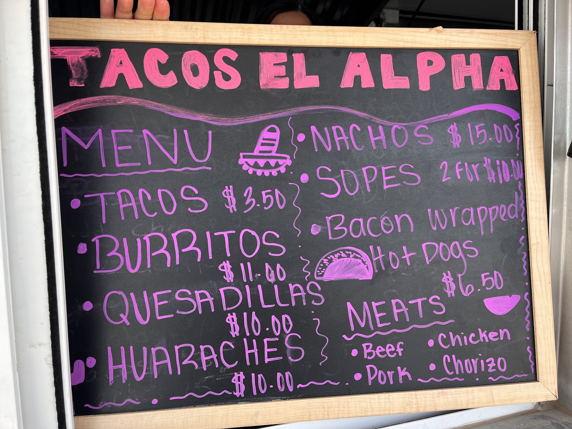 Tacos El Alpha Menu