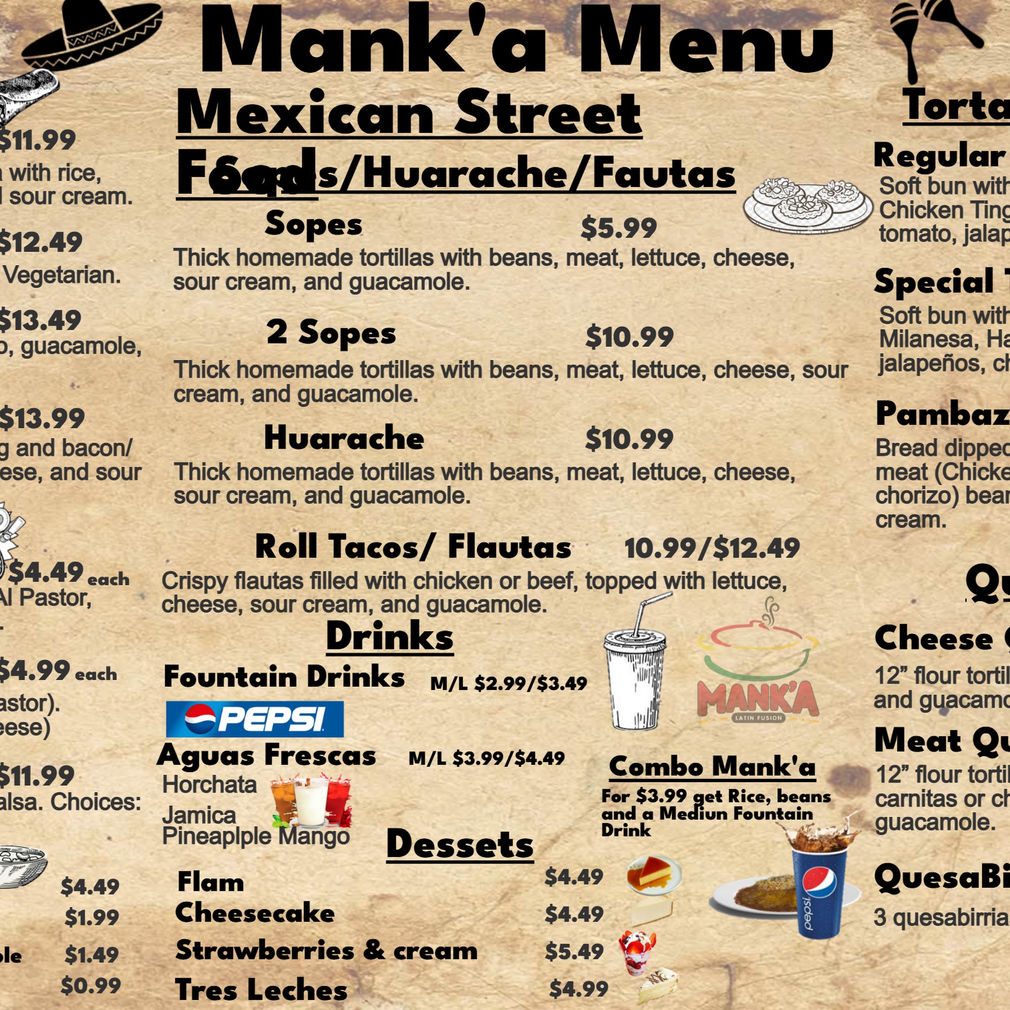 Manka Resto LLC Menu
