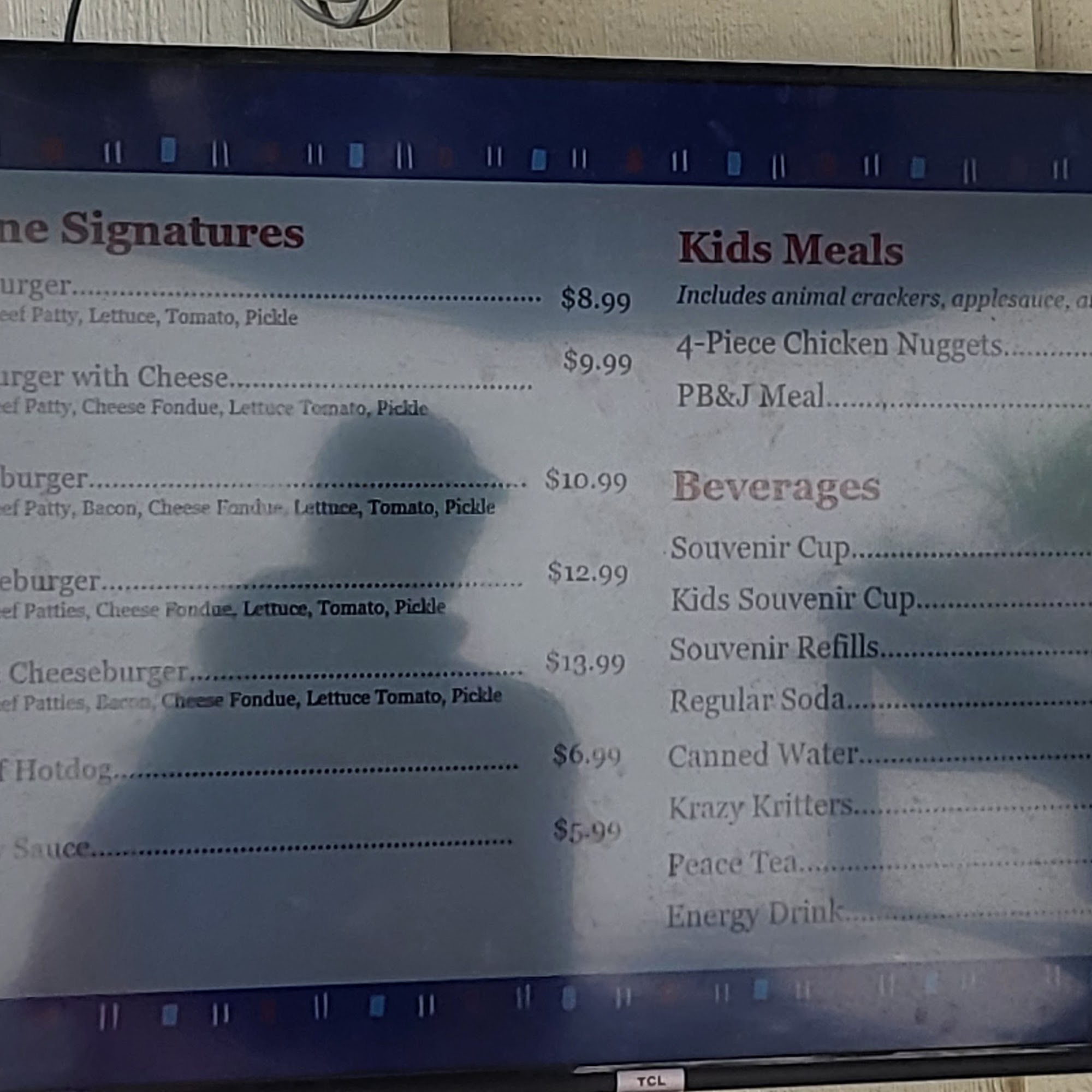 Shoreline Grill Menu