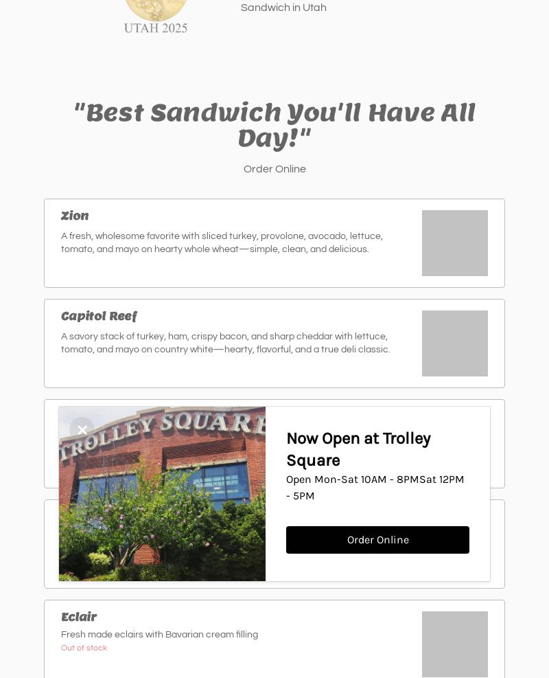 Happy Camper Deli and Bakery Menu