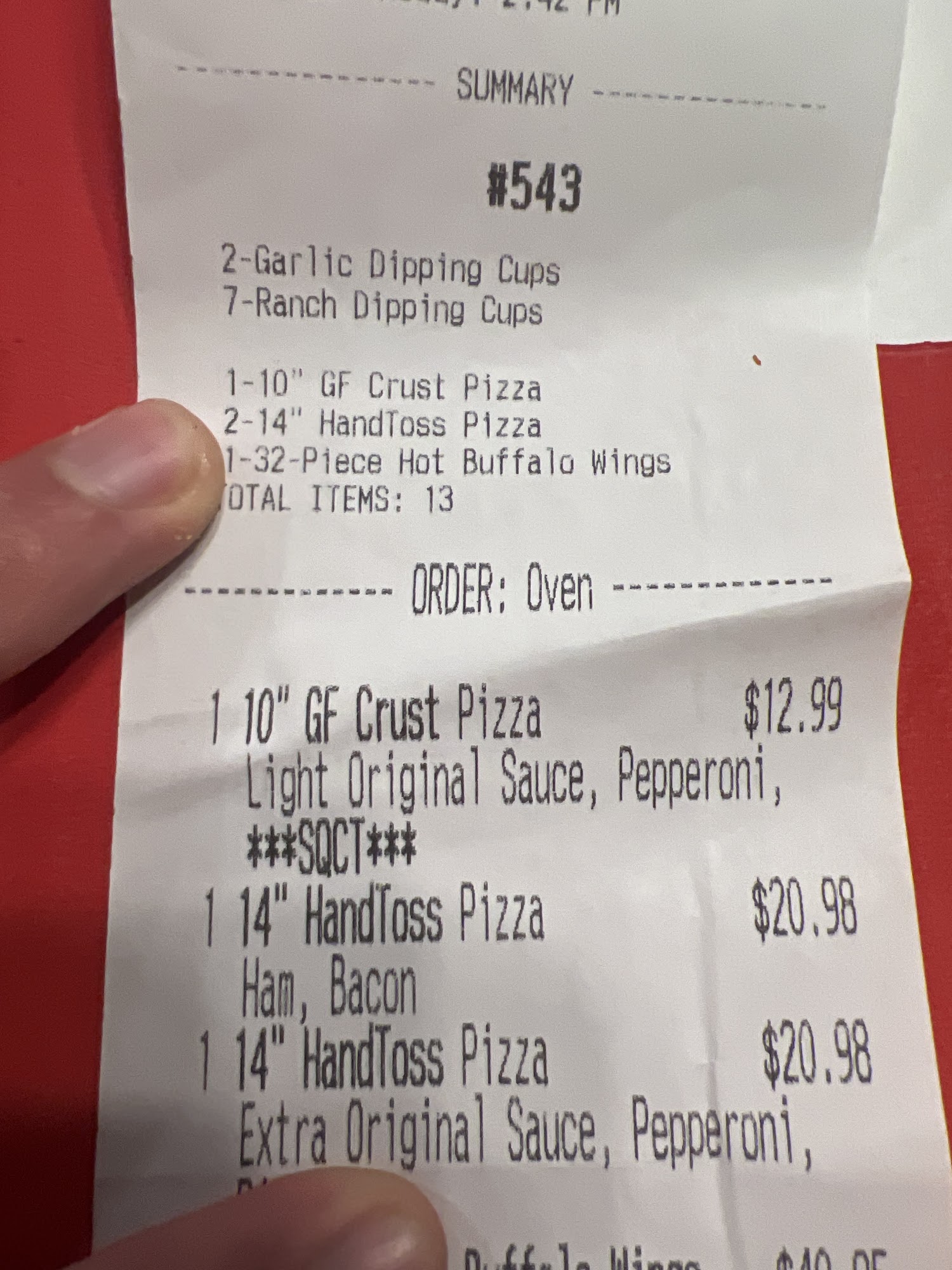 Domino's Pizza Menu