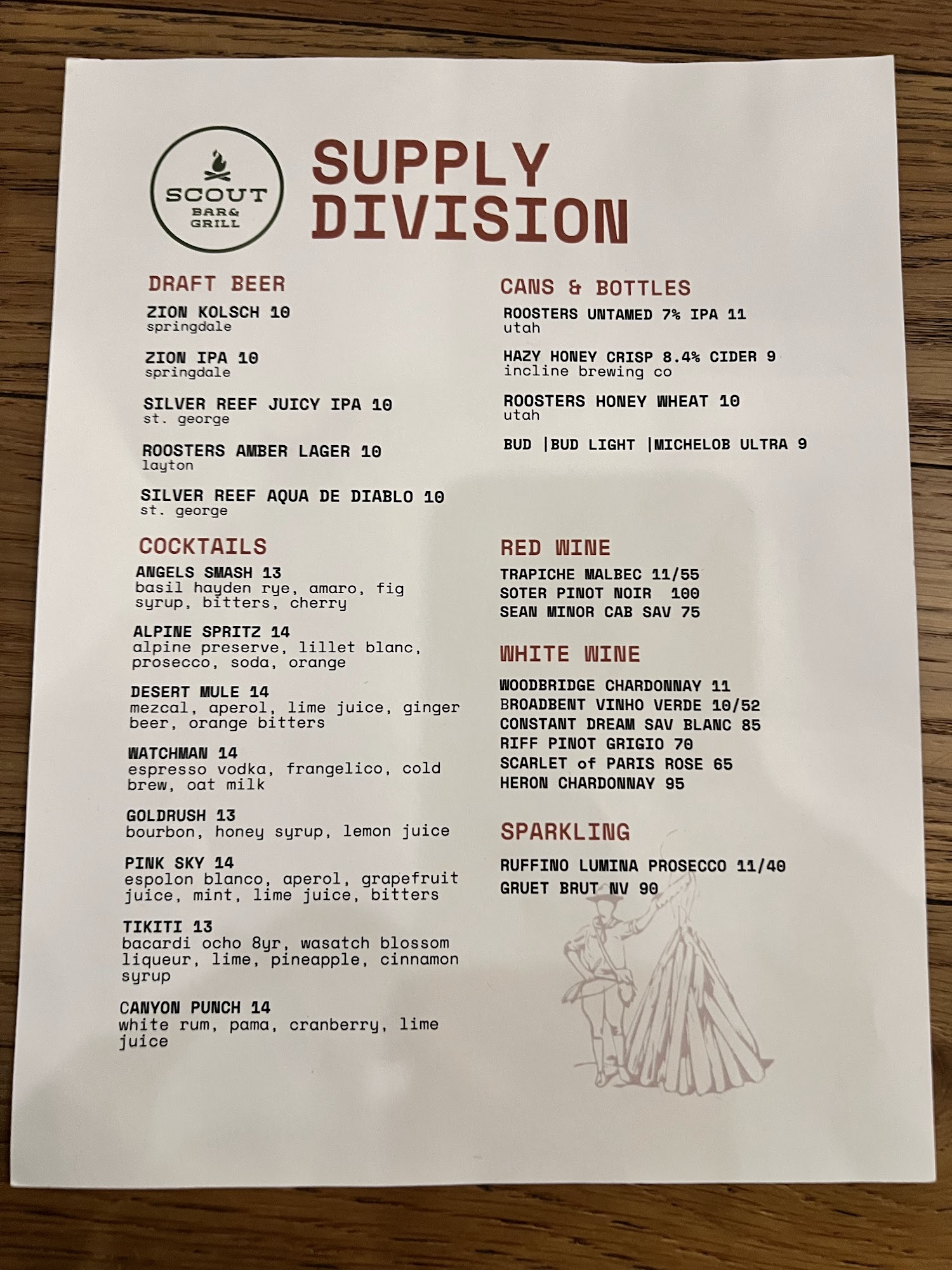 Scout Bar & Grill Menu