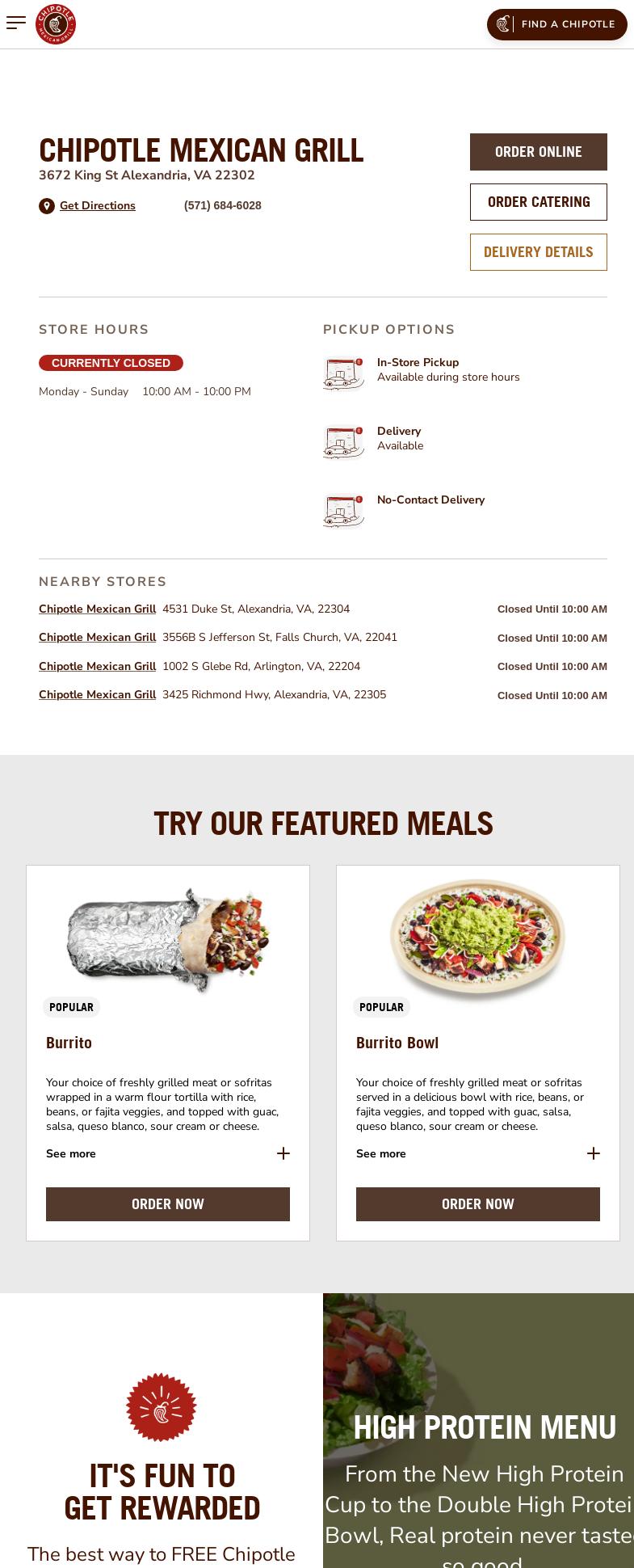 Chipotle Mexican Grill Menu