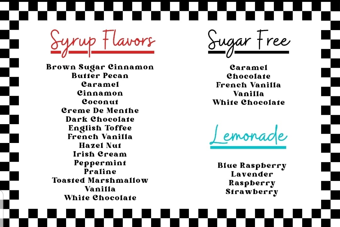 Hamlett House Coffee Menu