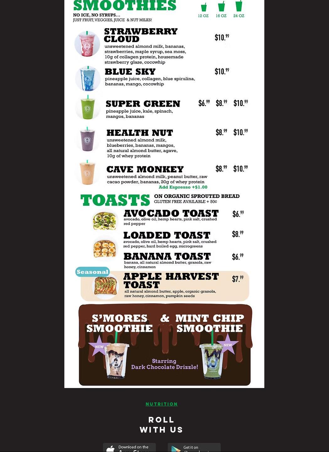 South Block - One Loudoun Menu