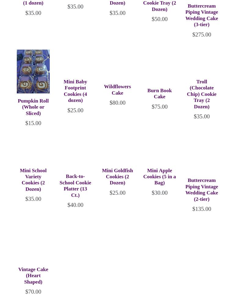 Storybook Bakery Menu