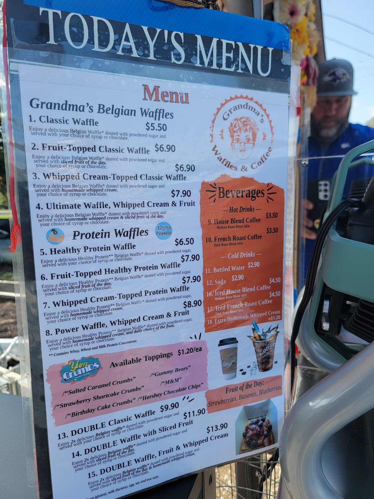 Grandma’s Waffles and Coffee Menu