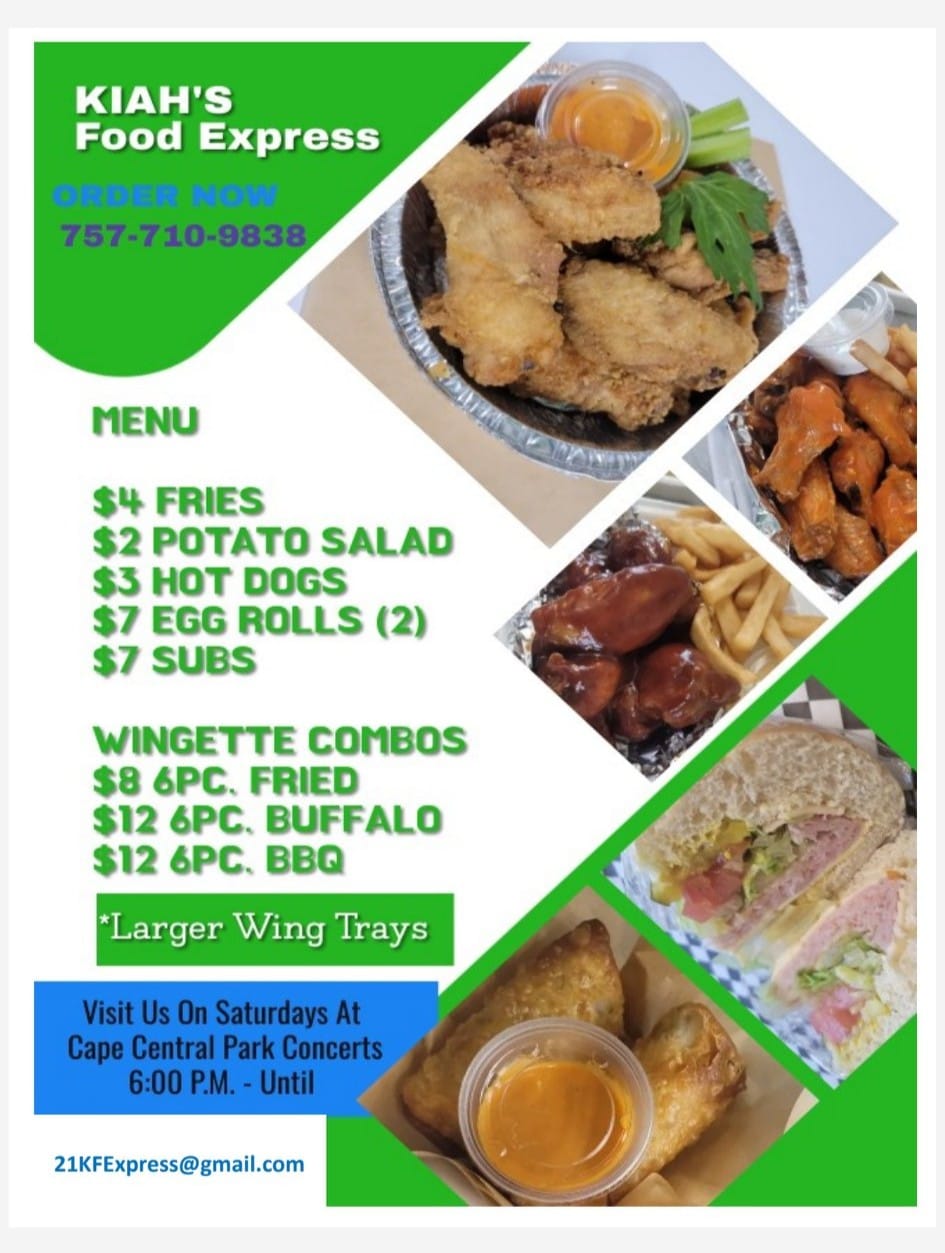 KIAH'S Food Express Menu