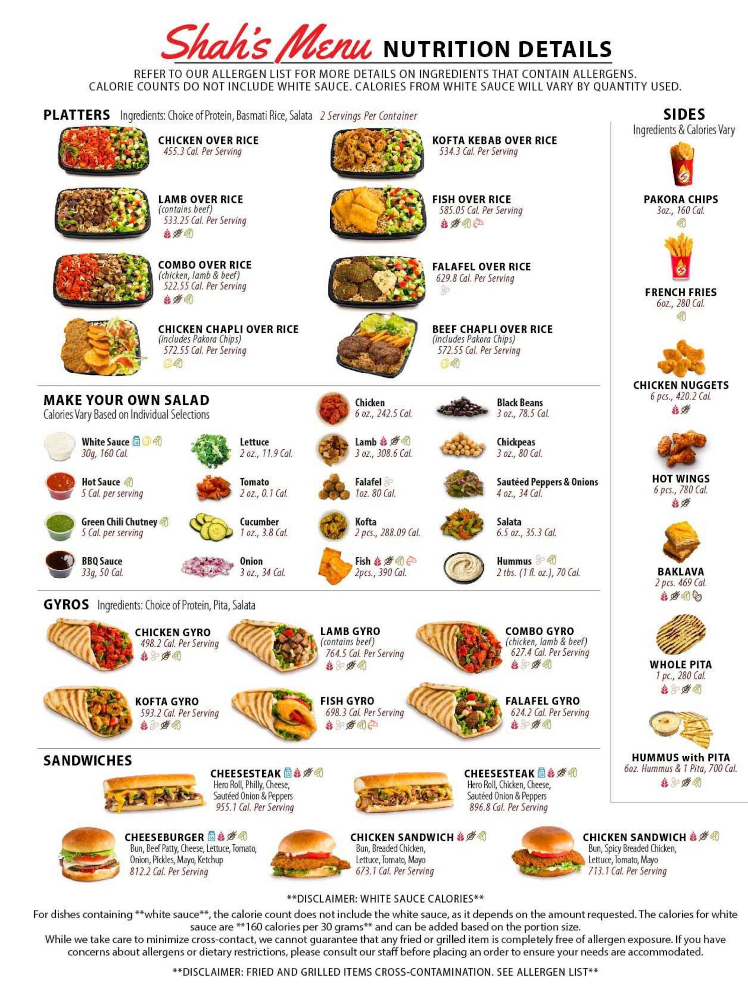 Shah's Halal Food Menu