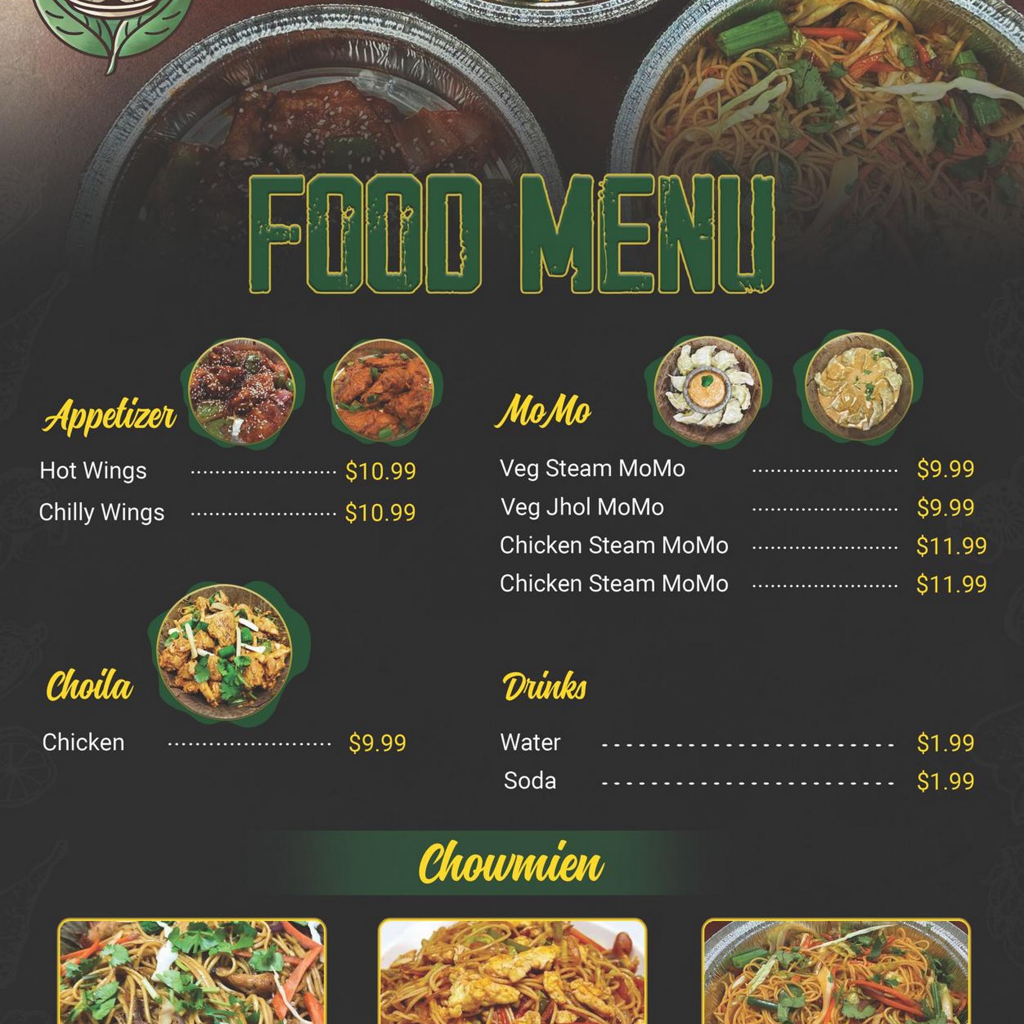 Tapari Momo Menu