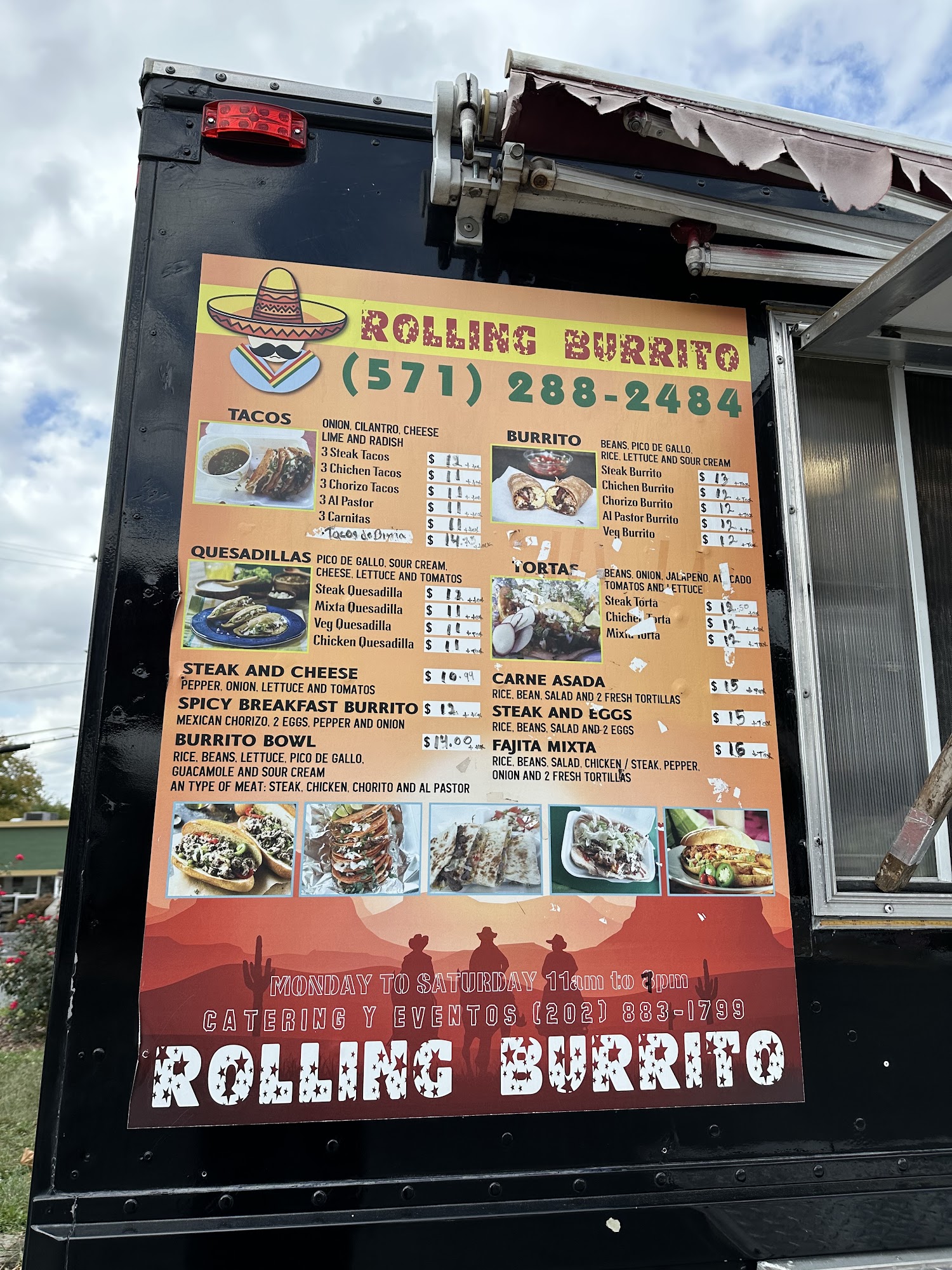 Rolling Burrito Menu