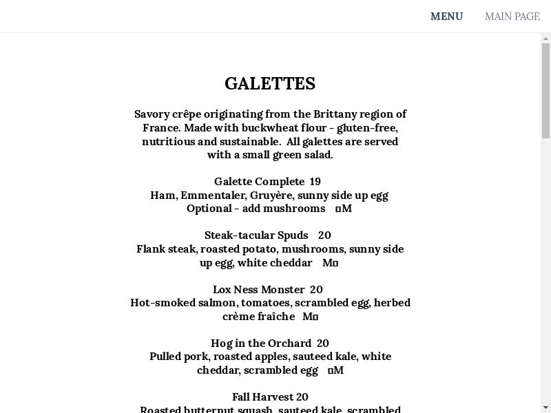 Little Falls Cafe Menu