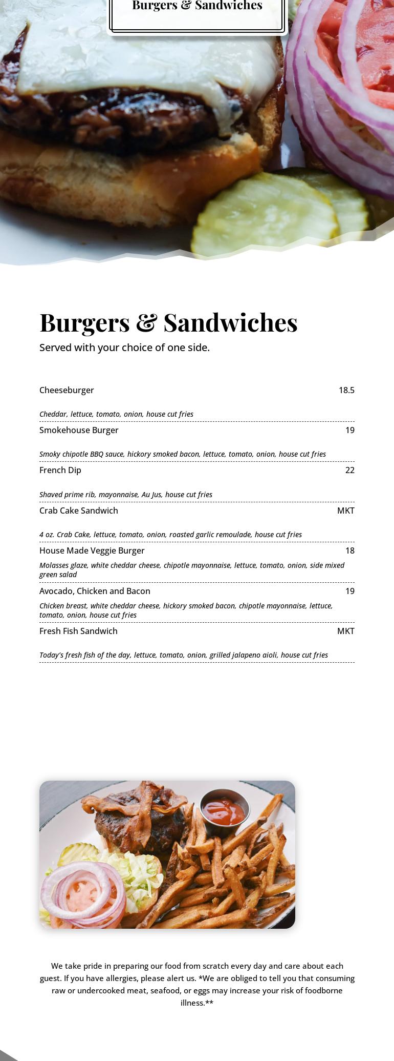 GrillMarX Falls Church Steakhouse & Raw Bar Menu