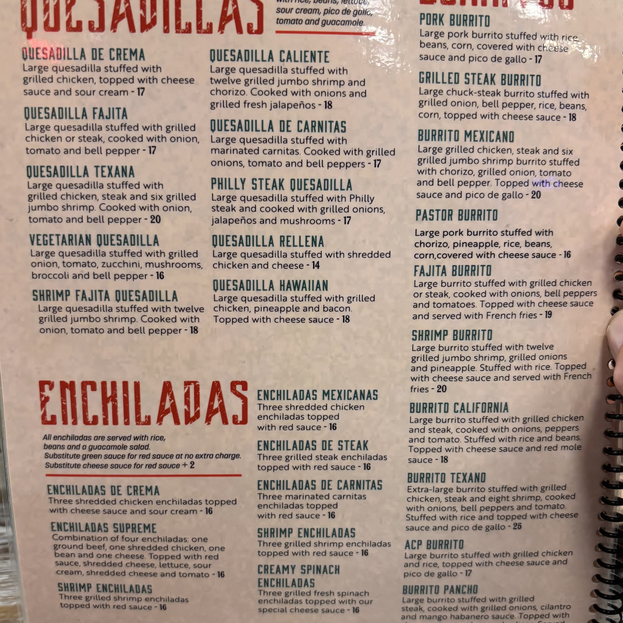 Jose's Mexican Grill Ferrum Menu