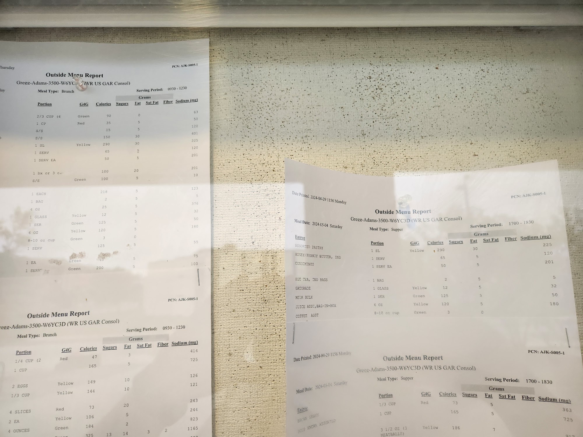 Air Force Dining Facility Menu