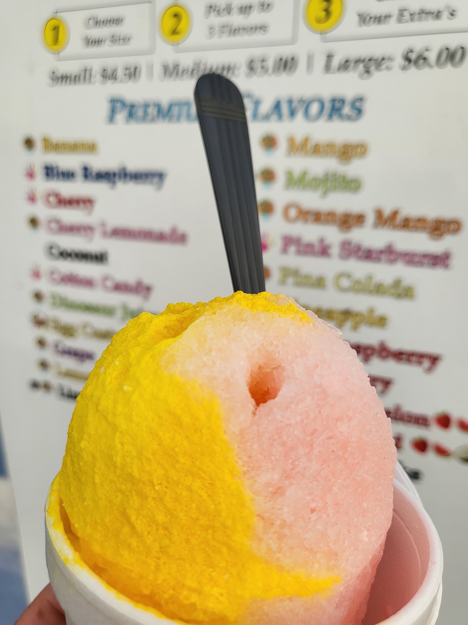 Capitol Snow Shaved Ice Menu