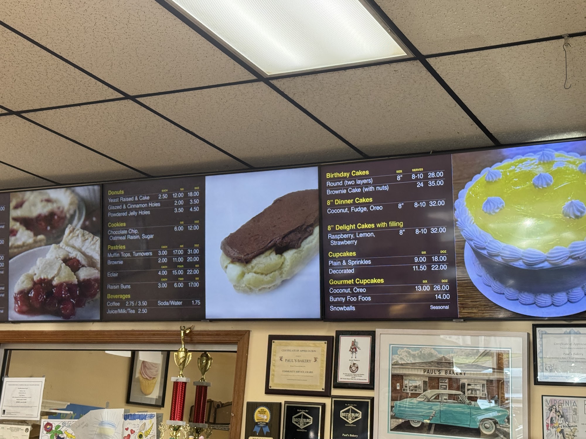 Paul's Bakery Menu