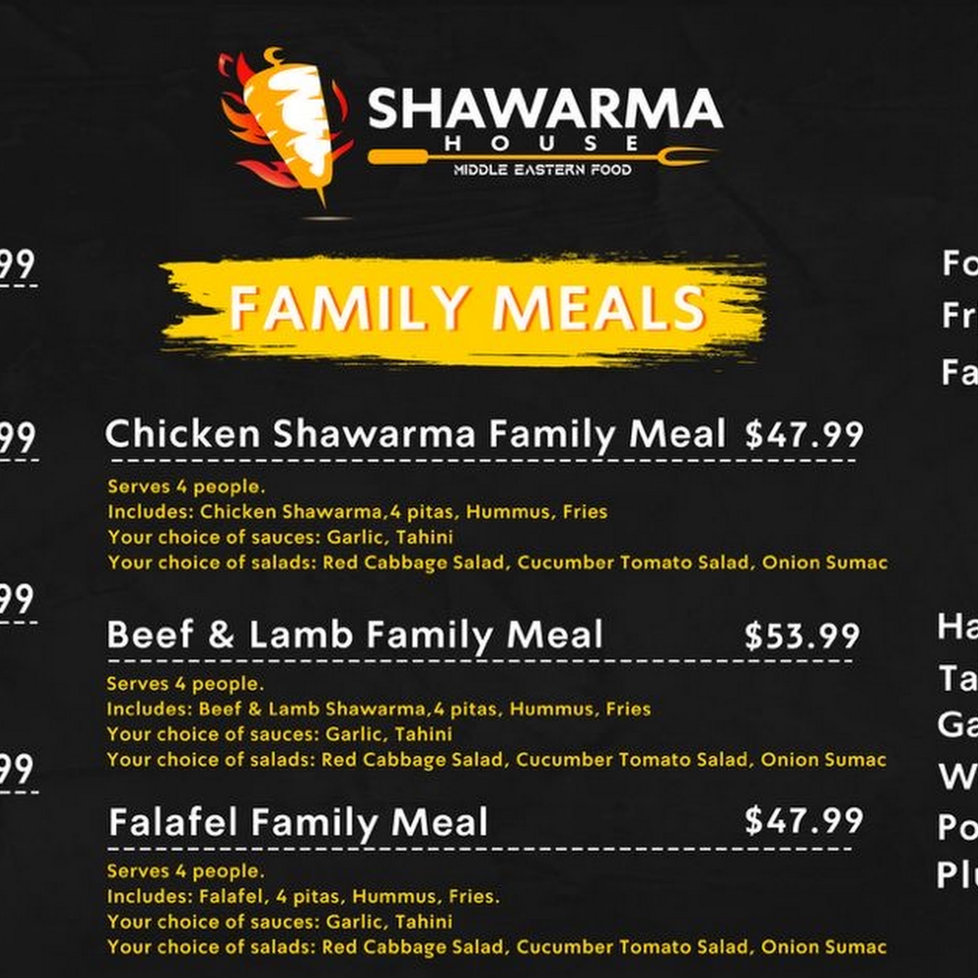 Shawarma House Menu