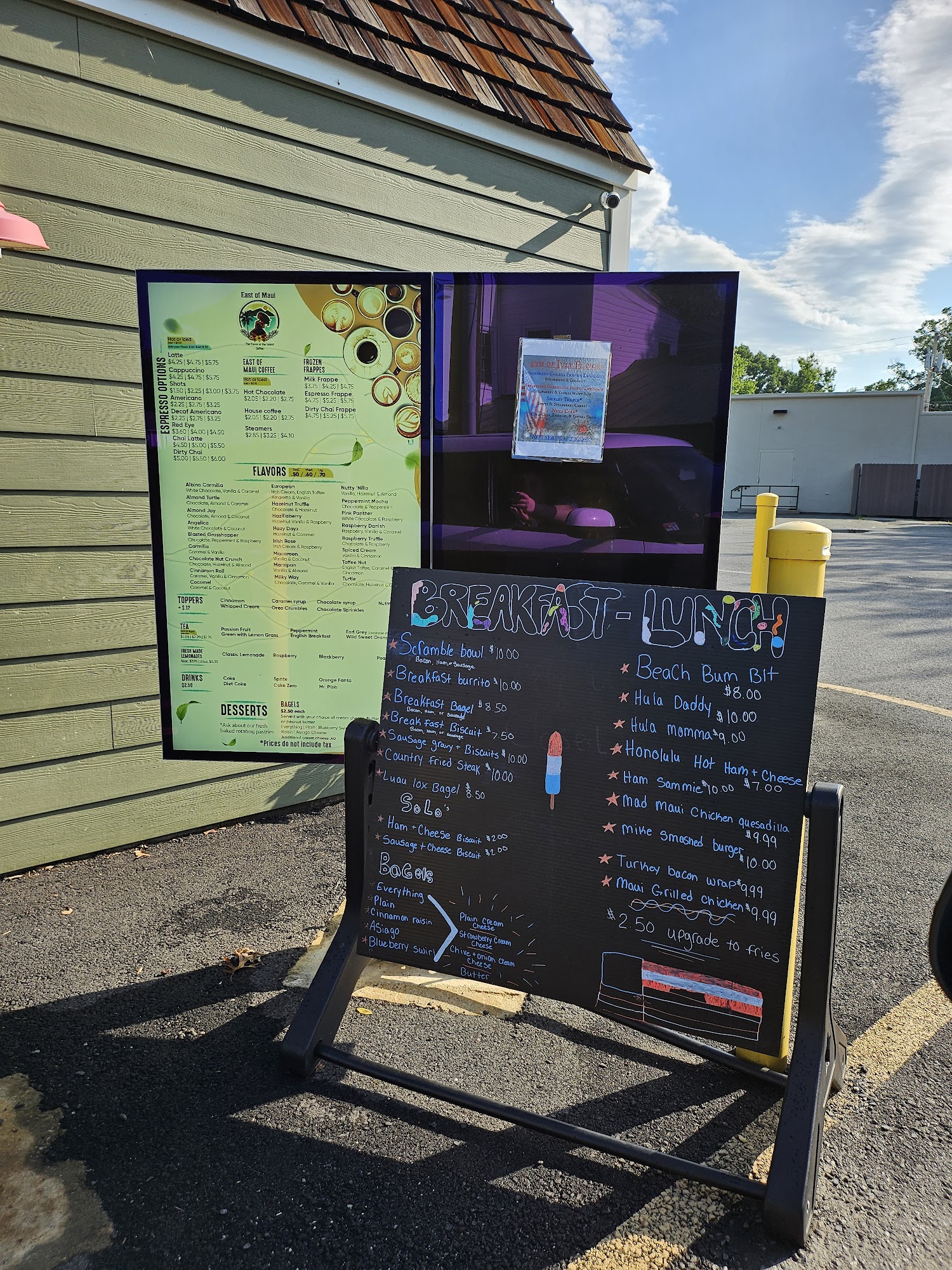 East of Maui Coffee, LLC Menu